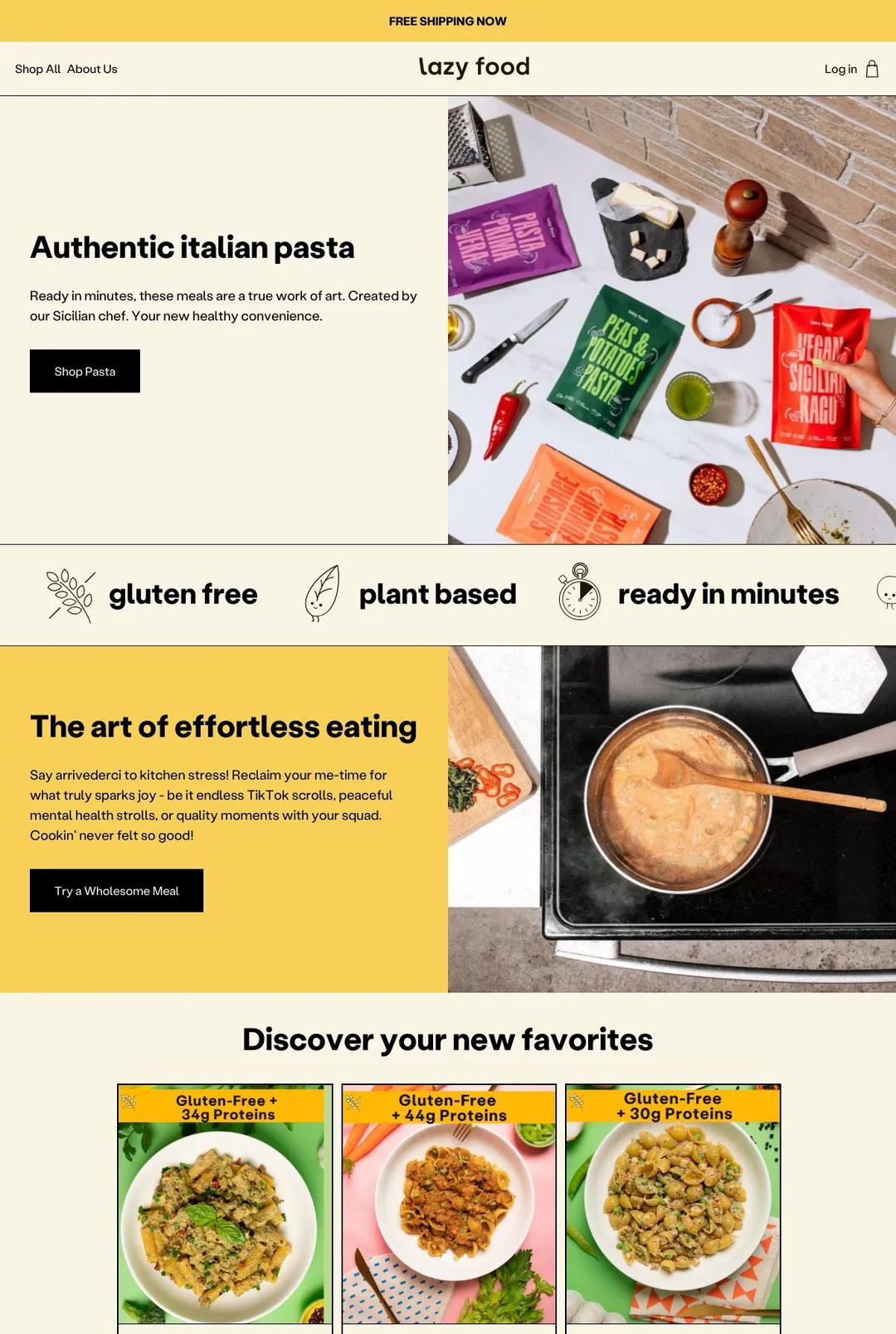 Screenshot 1 of Lazy Food Co. (Example Shopify Food and Beverage Website)