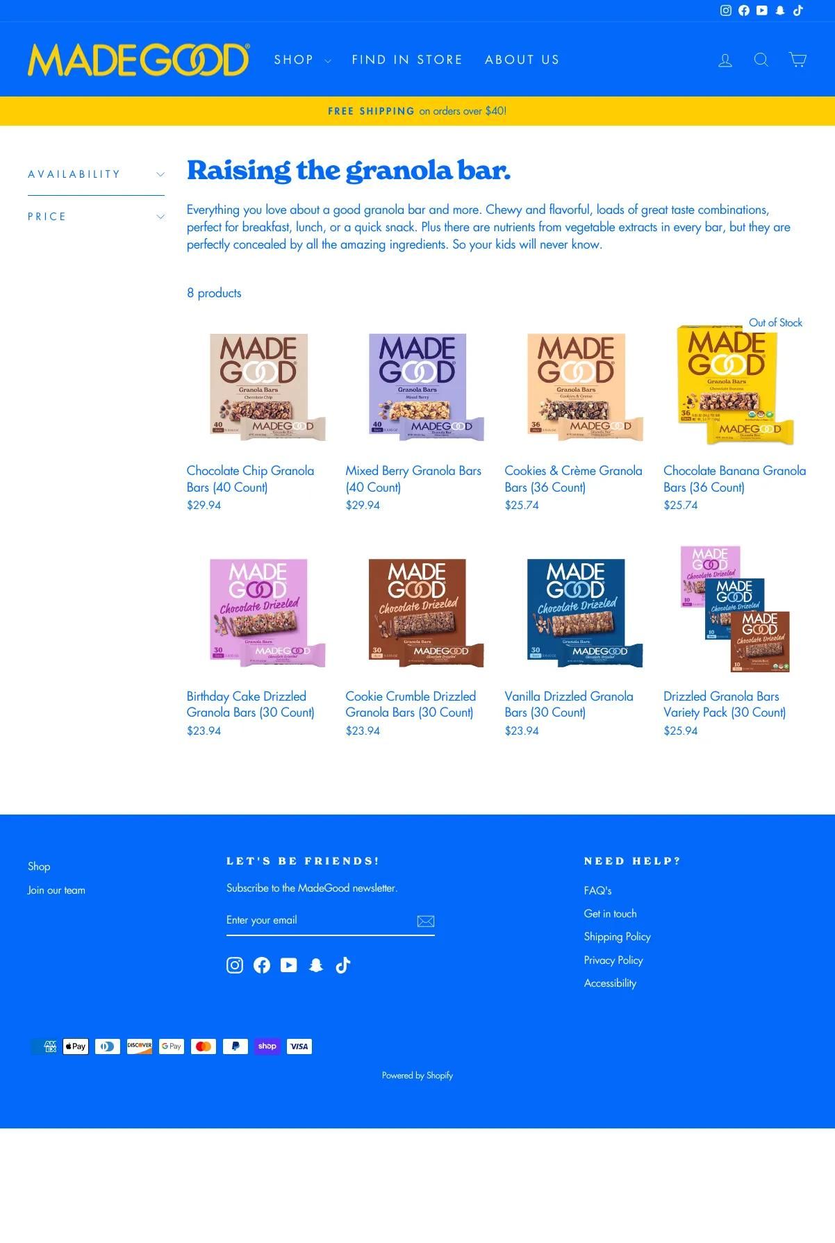 Screenshot 2 of MadeGood (Example Shopify Food and Beverage Website)