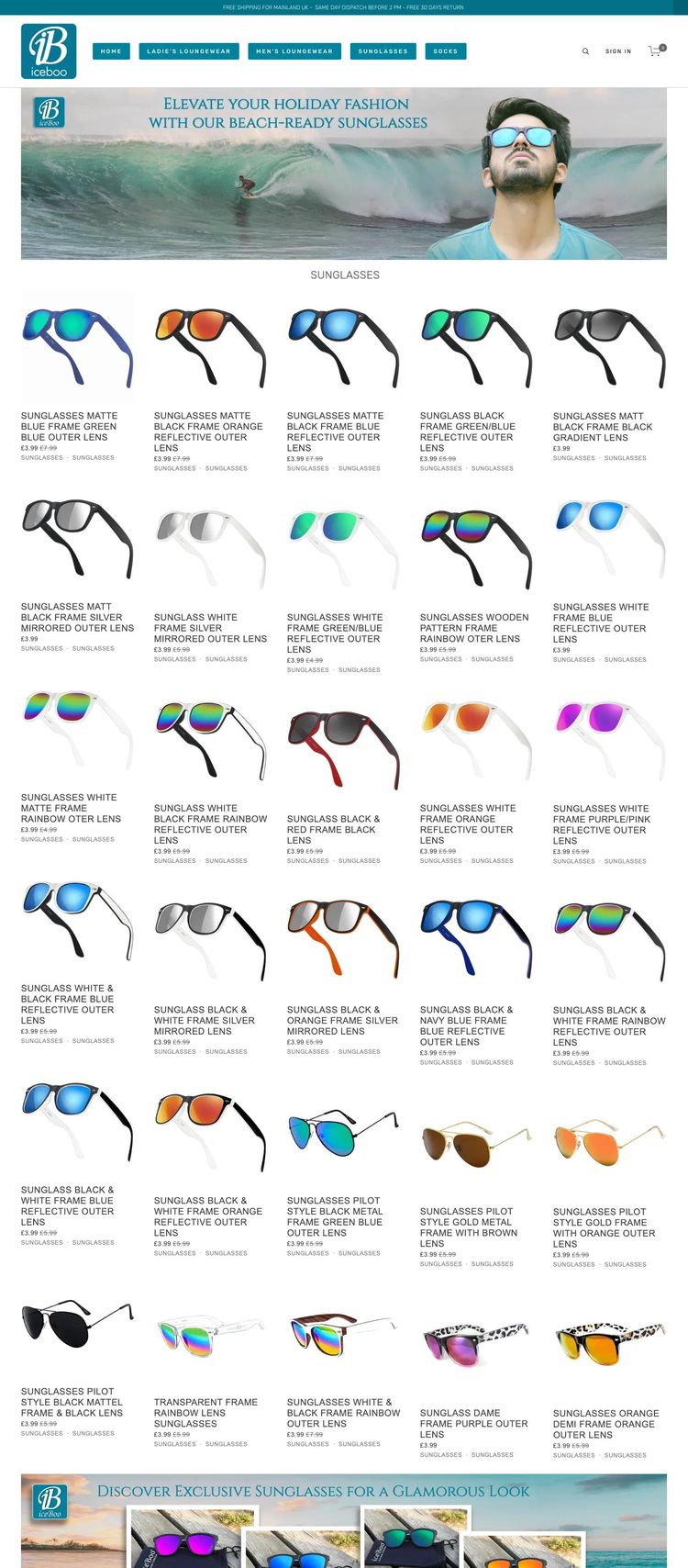 Screenshot 1 of Iceboo (Example Squarespace Clothing/Fashion Website)
