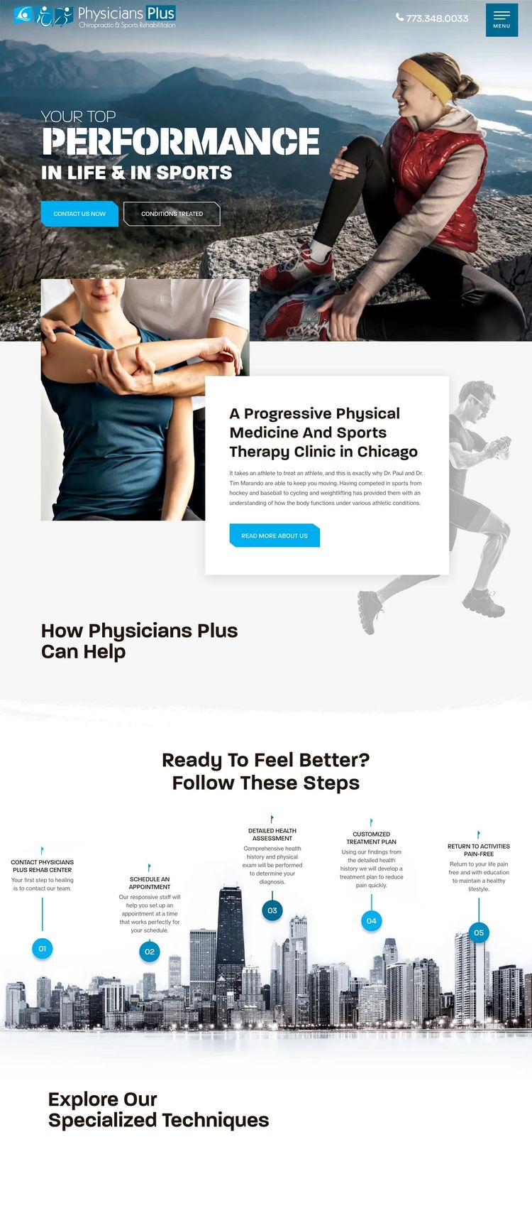 Screenshot 2 of Physicians Plus (Example WordPress Physical Therapy Website)