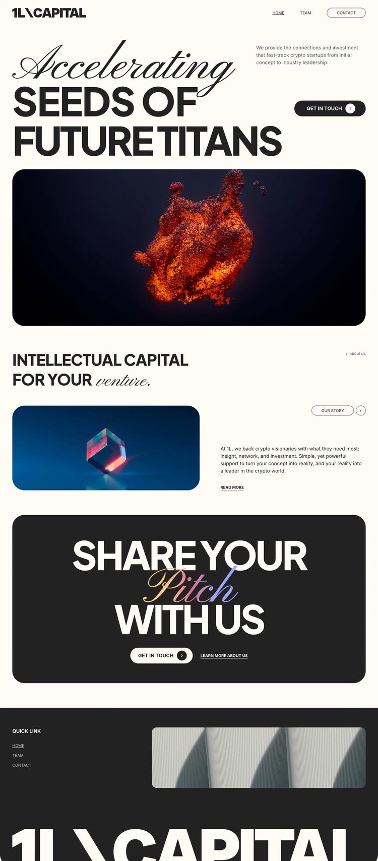 Screenshot 2 of 1L Capital (Example Framer Business Consultant Website)