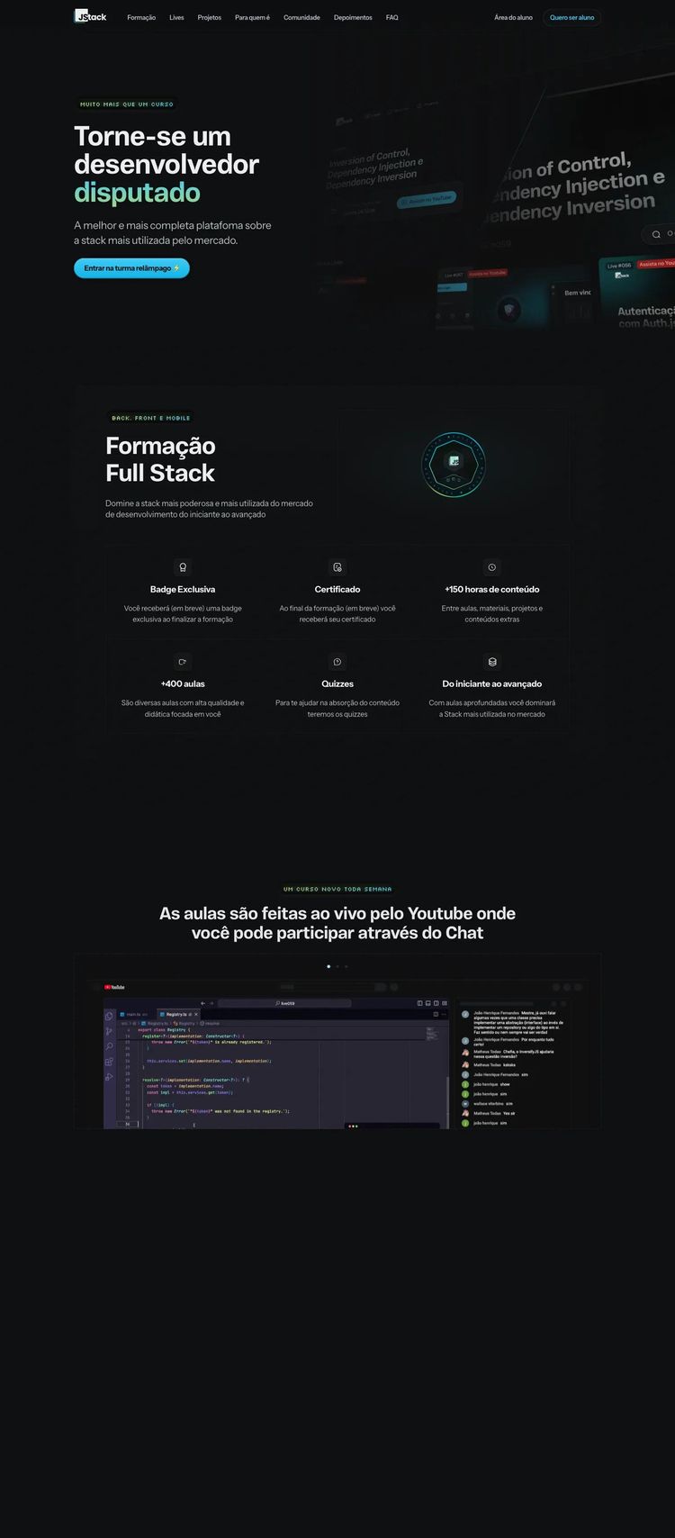 Screenshot 2 of JStack (Example Framer Online Course Creator Website)