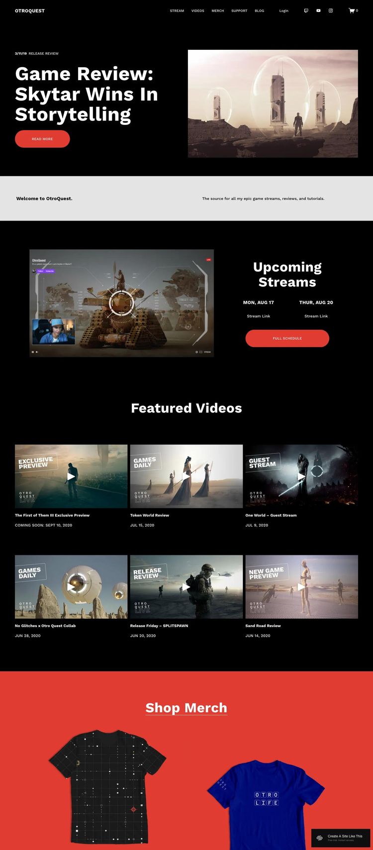 Screenshot 1 of Otroquest Template