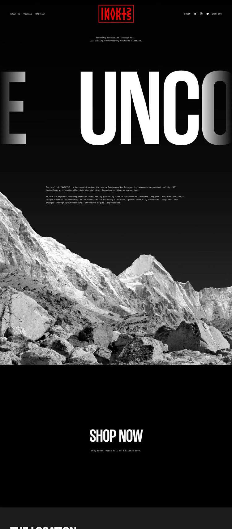 Screenshot 2 of Inviktus (Example Squarespace Arts and Crafts Website)