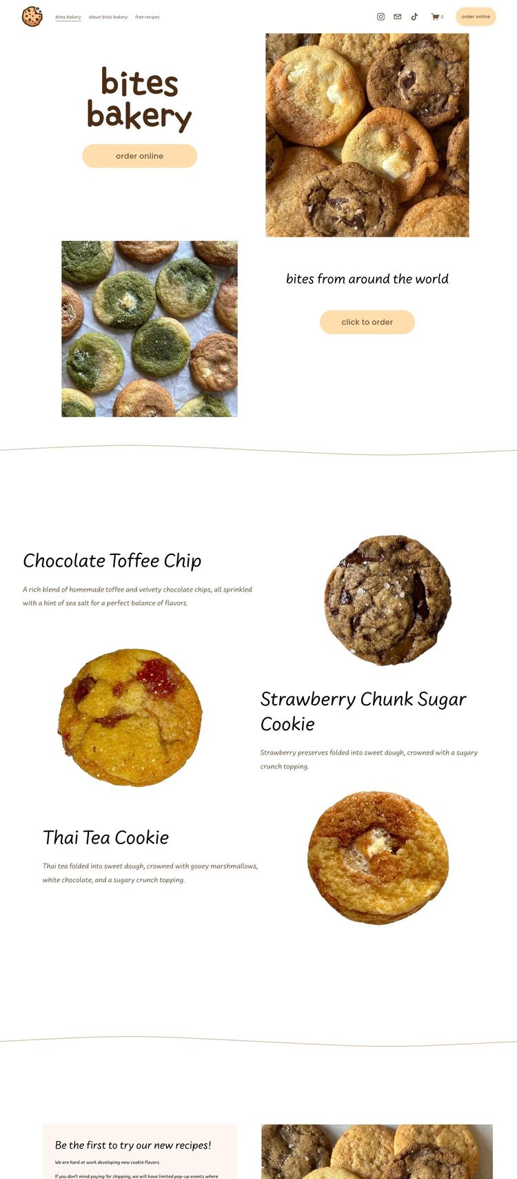 Screenshot 2 of Bites Bakery (Example Squarespace Bakery Website)