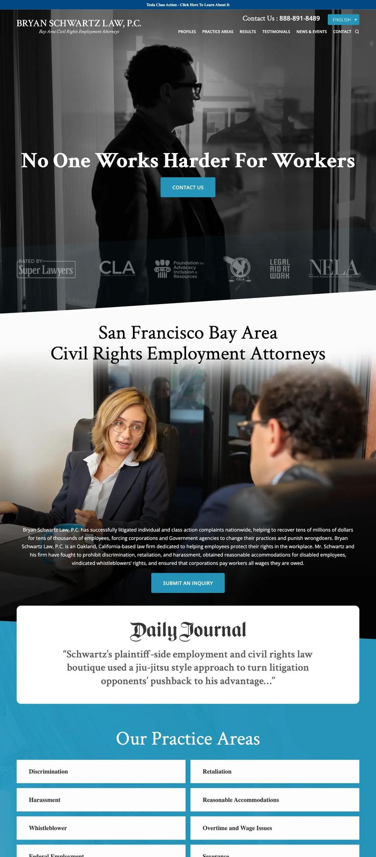 Screenshot 1 of Bryan Schwartz Law (Example Squarespace Law Firm Website)