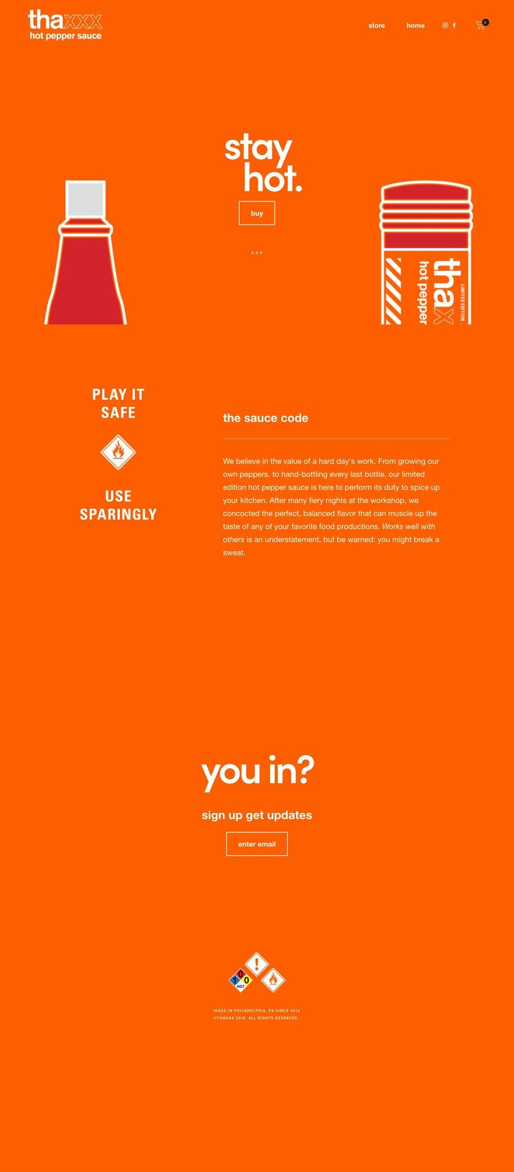 Screenshot 1 of Thaxxx (Example Squarespace Food and Beverage Website)