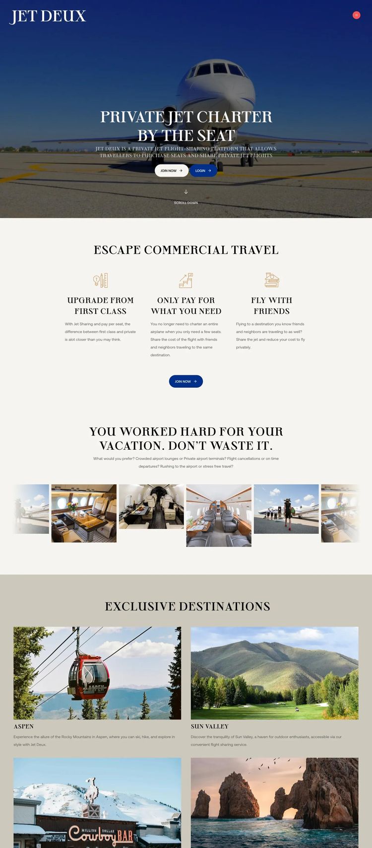 Screenshot 2 of Jet Deux (Example Framer Travel Agency Website)