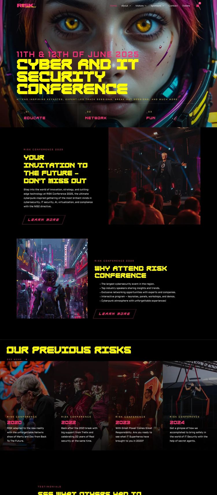 Screenshot 2 of RISK Conference (Example WordPress Conference Website)
