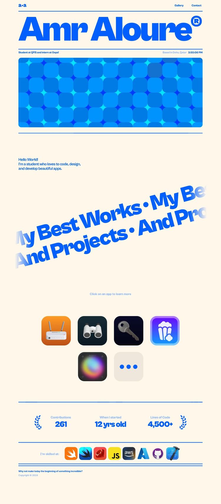 Screenshot 2 of Amr Aloure (Example Framer Mobile App Website)