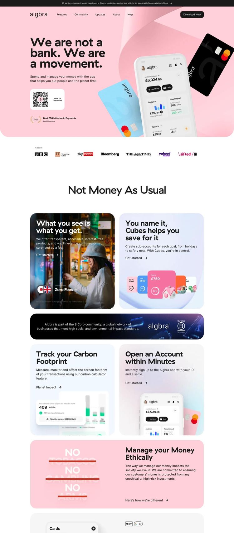 Screenshot 2 of Algbra (Example Gatsby Cryptocurrency Website)