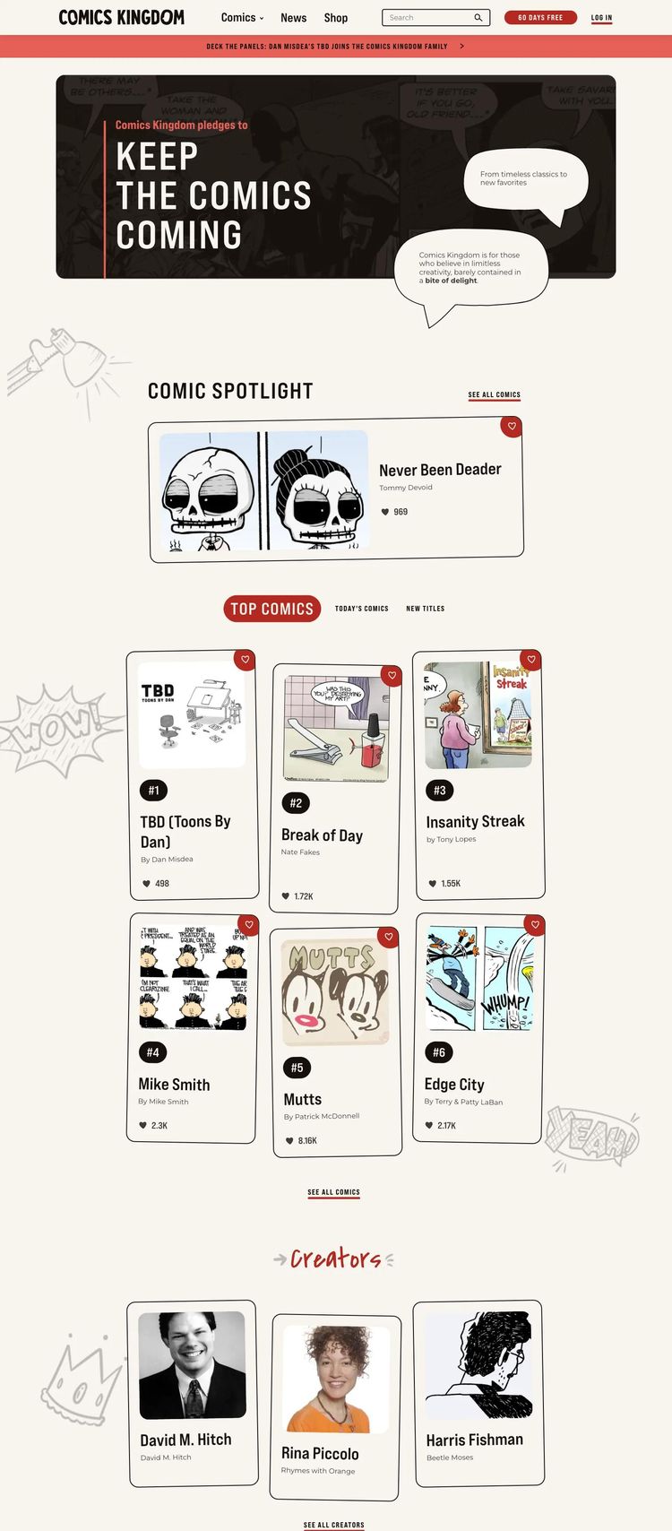 Screenshot 2 of Comics Kingdom (Example WordPress Blog Website)