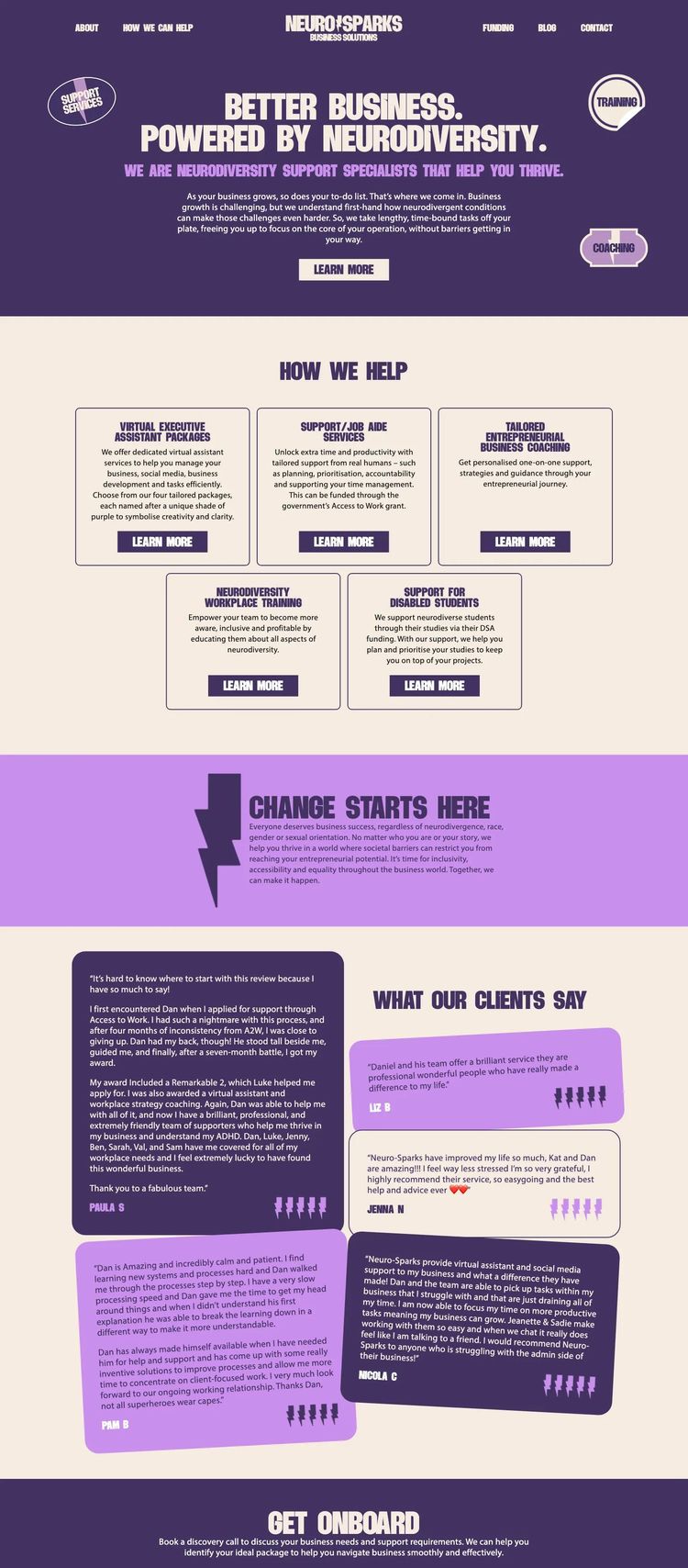Screenshot 2 of NeuroSpark Solutions (Example WordPress Business Consultant Website)