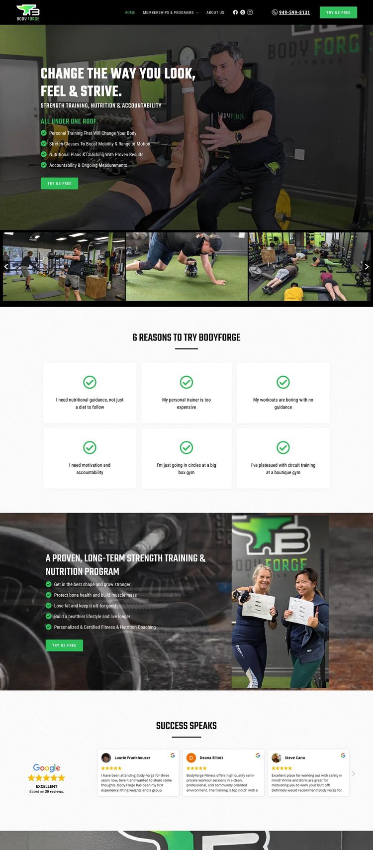 Screenshot 1 of Body Forge Fitness (Personal Training) (Example Squarespace Fitness Website)