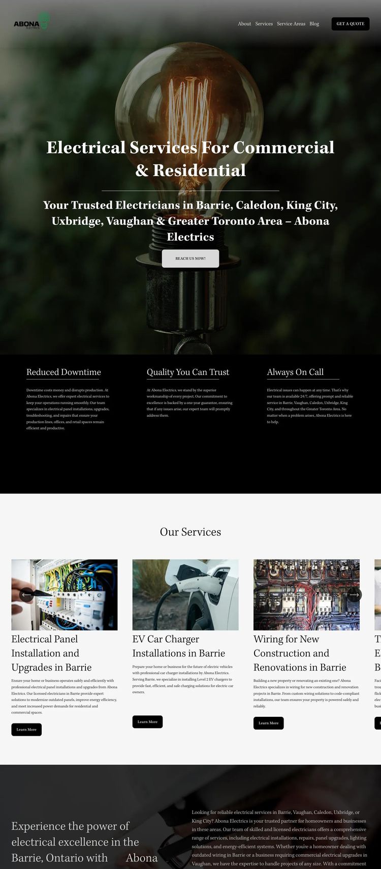 Screenshot 2 of Abona (Example Squarespace Electrician Website)