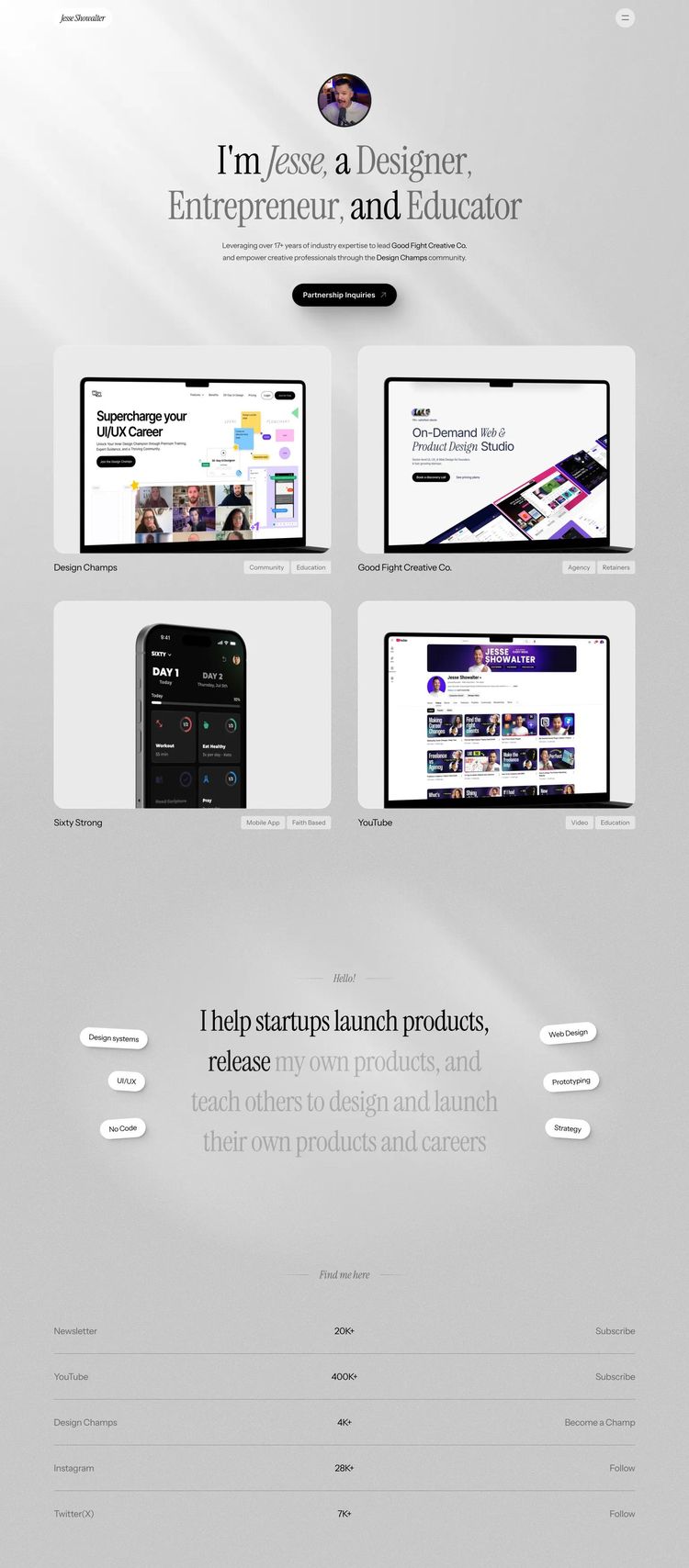 Screenshot 2 of Jesse Showalter (Example Framer Design Agency/Studio Website)