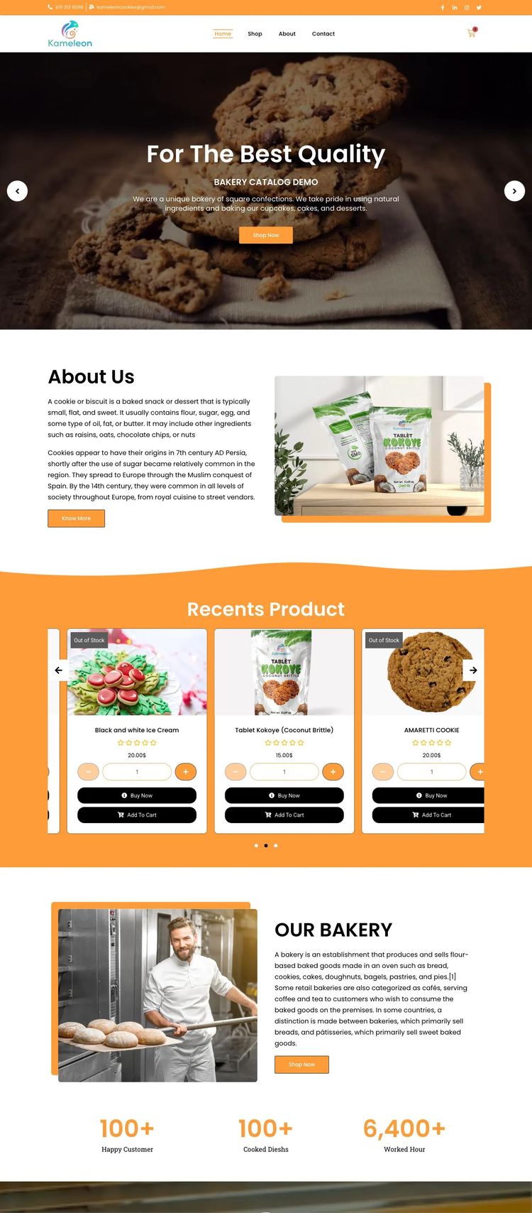 Screenshot 2 of Kameleon (Example WordPress Bakery Website)