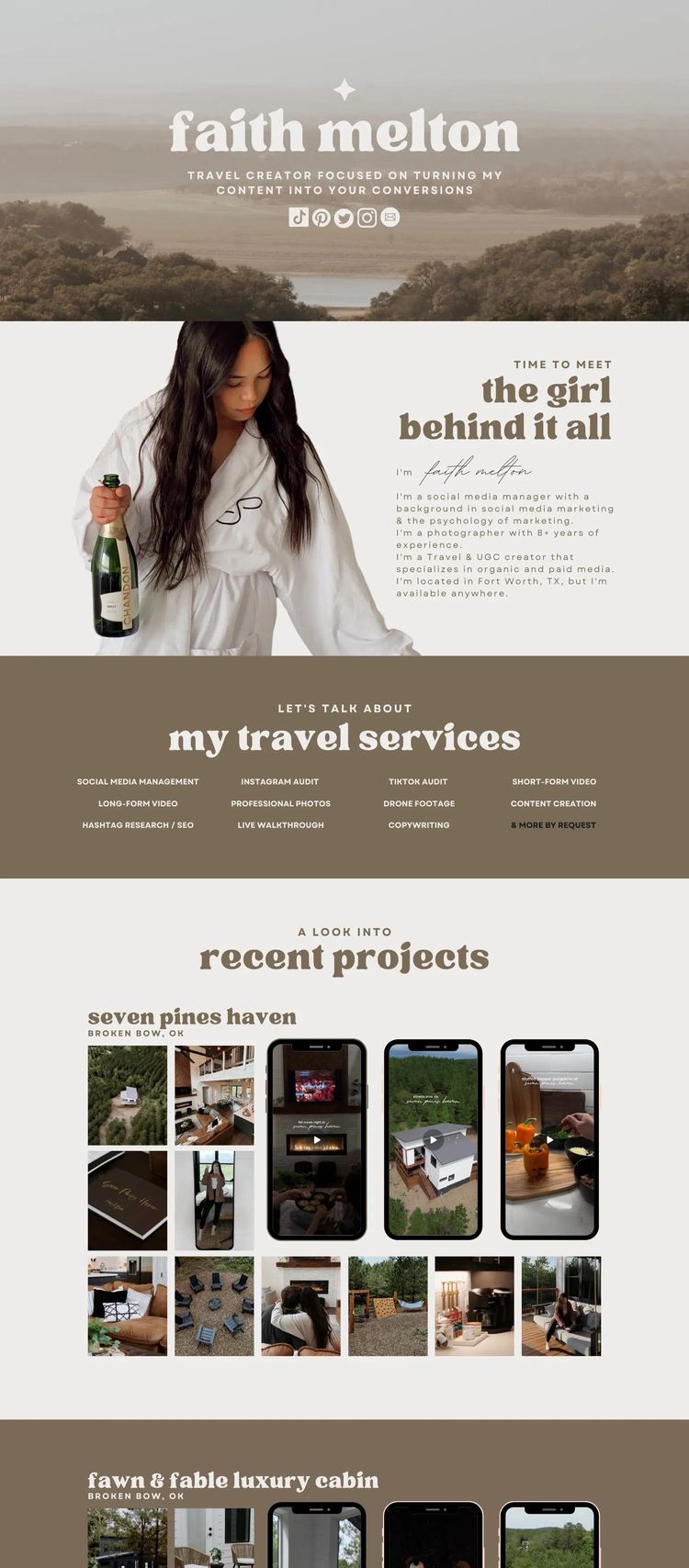 Screenshot 2 of Faith Melton Travel (Example undefined Travel Agency Website)