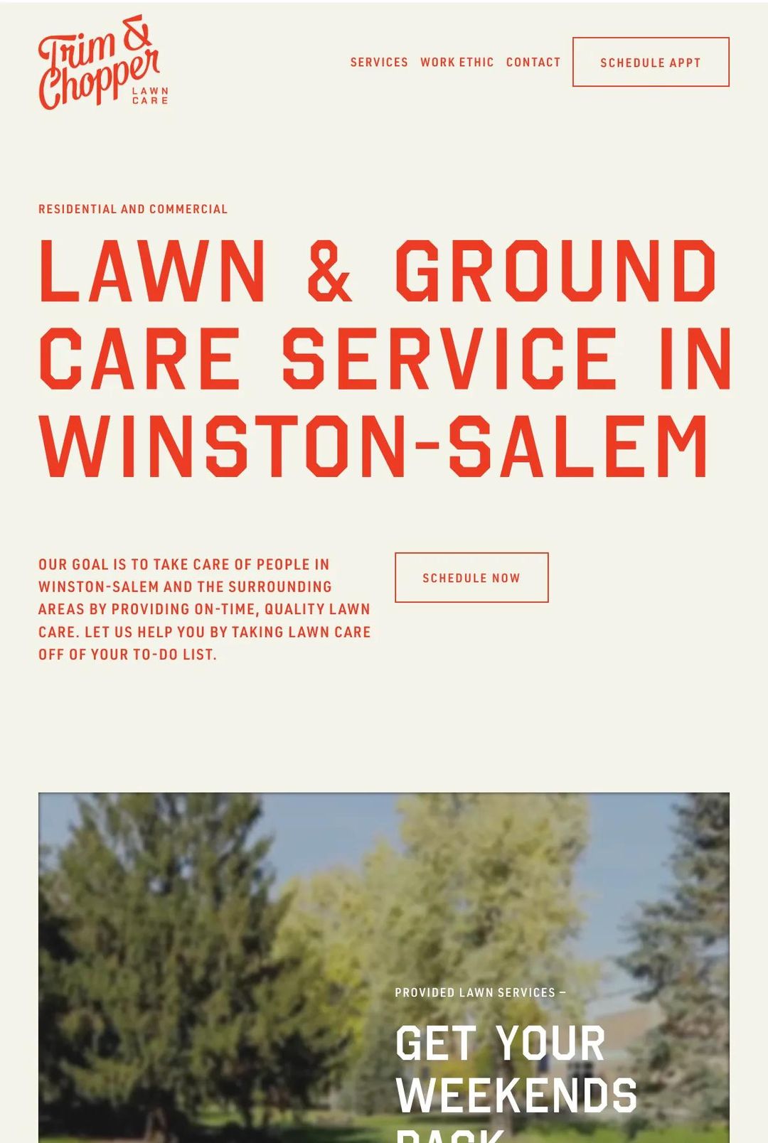 Screenshot 1 of Trim and Chopper (Example Squarespace Lawn Care Website)