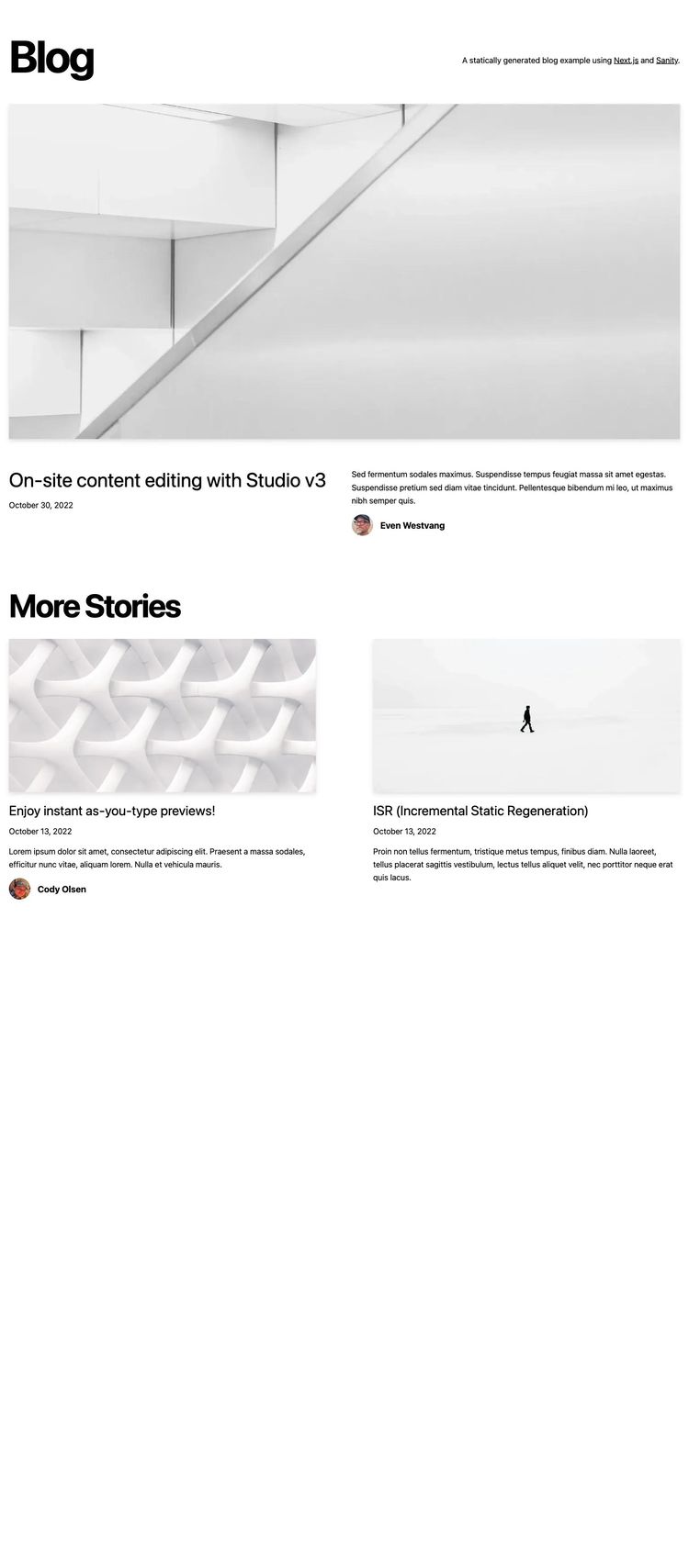 Screenshot 1 of Blog With Native Content Editing Template