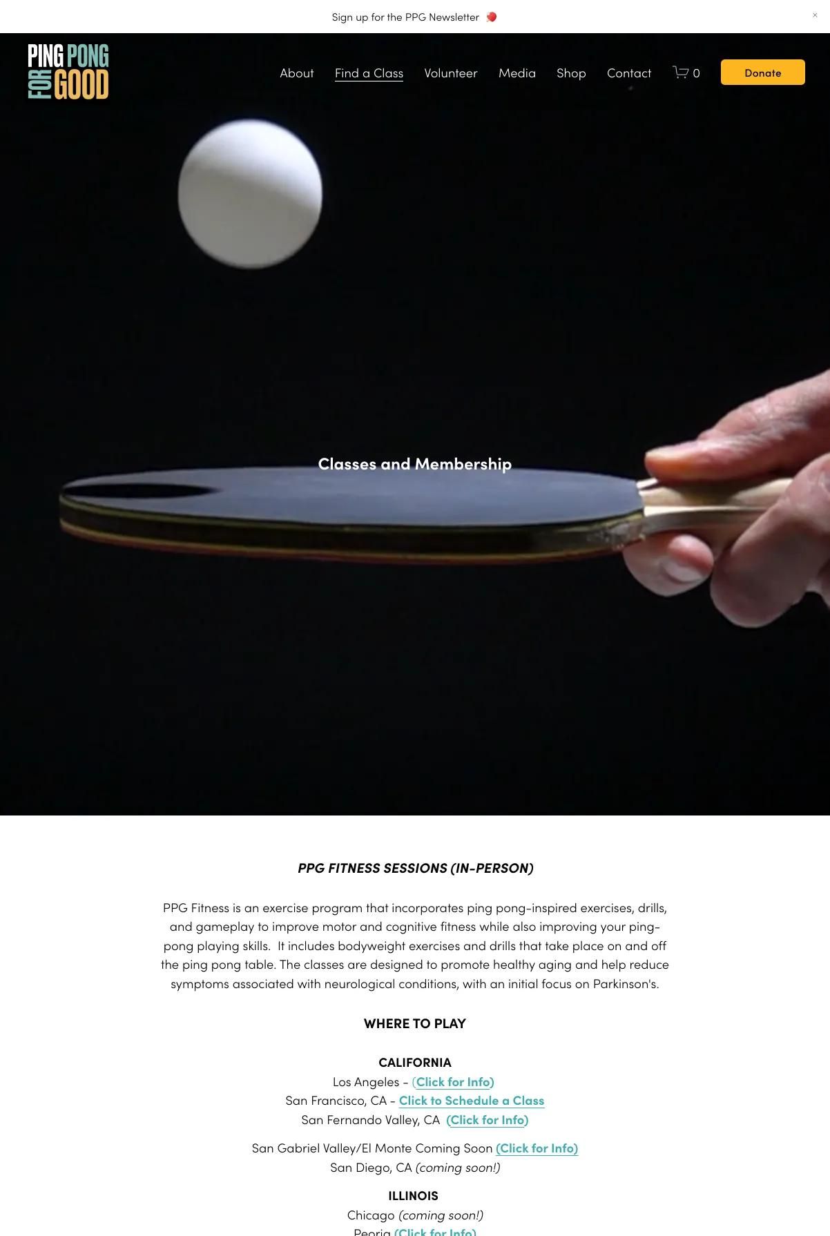 Screenshot 2 of Ping Pong for Good (Example Squarespace Nonprofit Website)