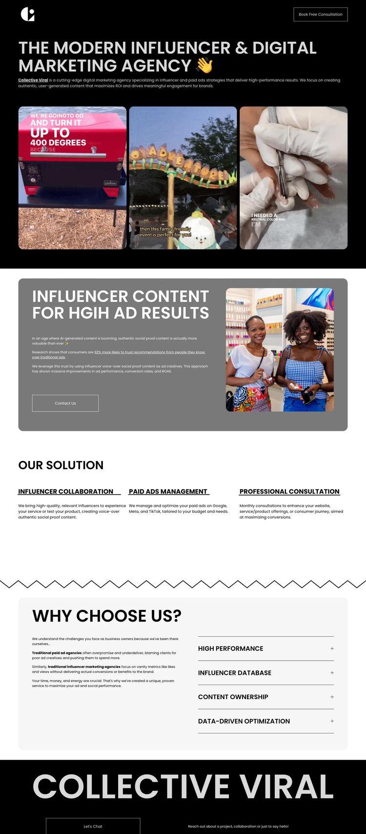 Screenshot 2 of Collective Viral (Example Squarespace Marketing Agency Website)