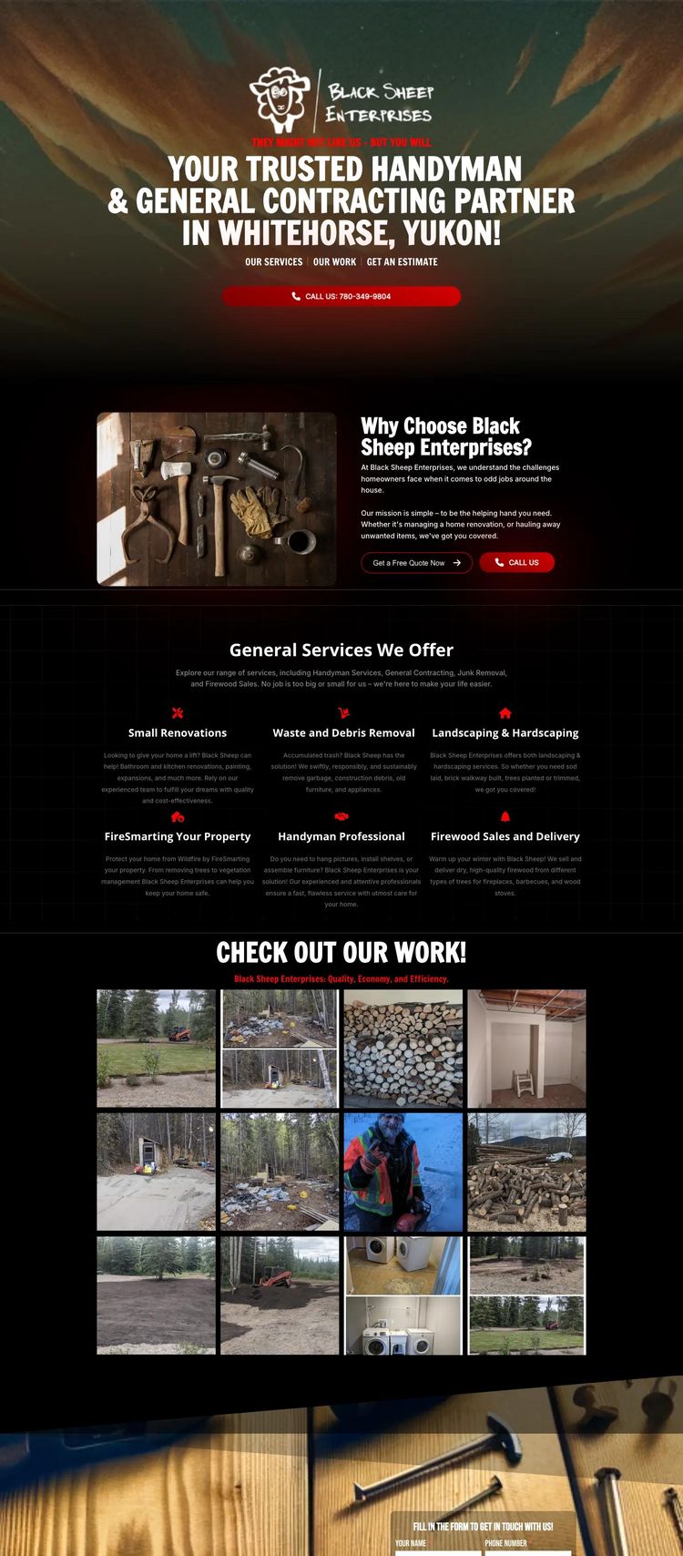 Screenshot 2 of Black Sheep Enterprises (Example undefined General Contractor Website)