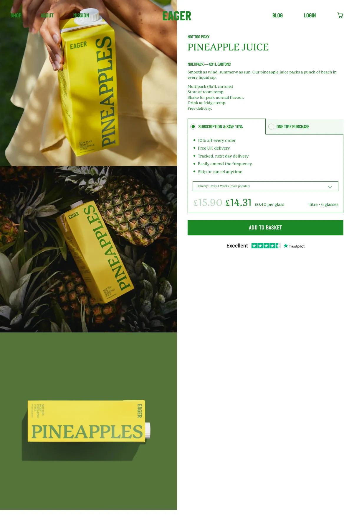 Screenshot 3 of Eager Drinks (Example Shopify Food and Beverage Website)