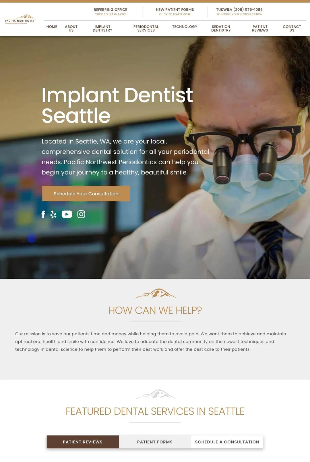 Screenshot 1 of Pacific Northwest Periodontics (Example Squarespace Dentist Website)