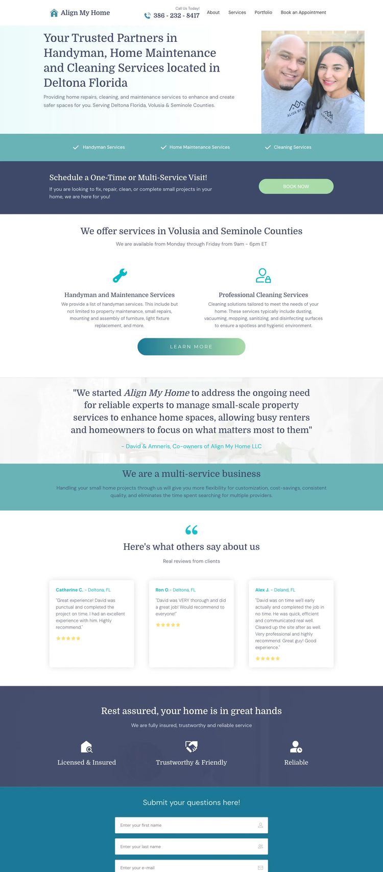 Screenshot 2 of Align My Home (Example WordPress Handyman Website)