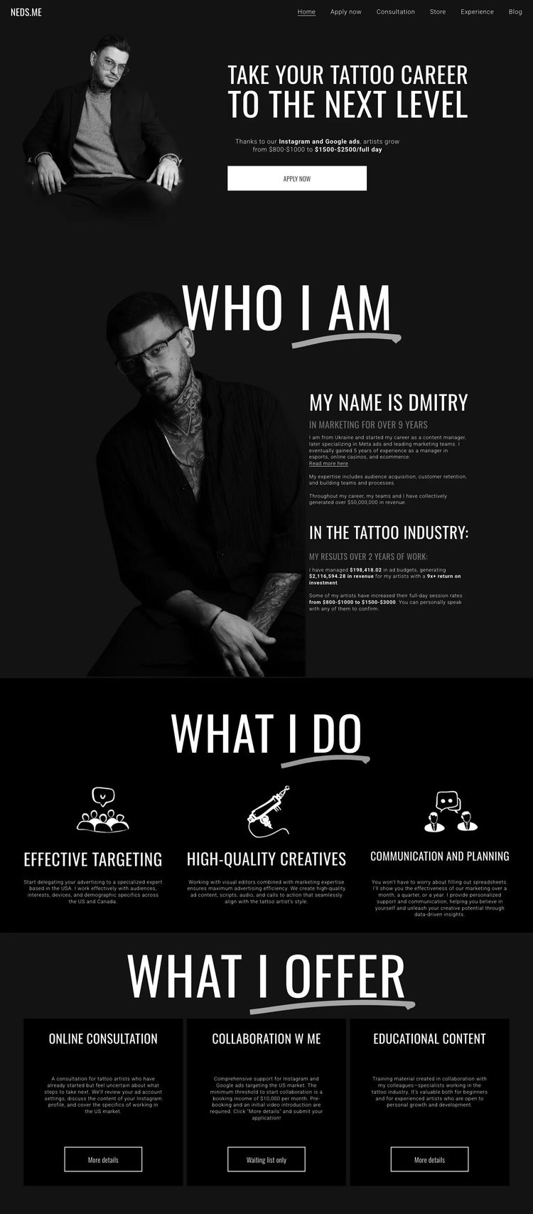 Screenshot 2 of NEDS (Example Squarespace Marketing Agency Website)