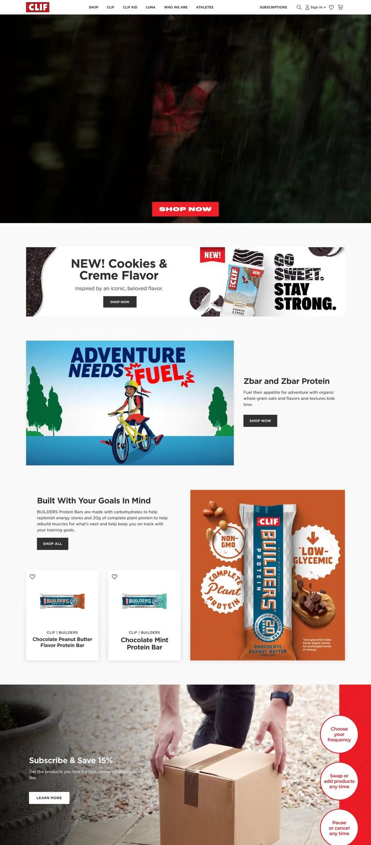 Screenshot 2 of Clif Bar (Example undefined Food and Beverage Website)