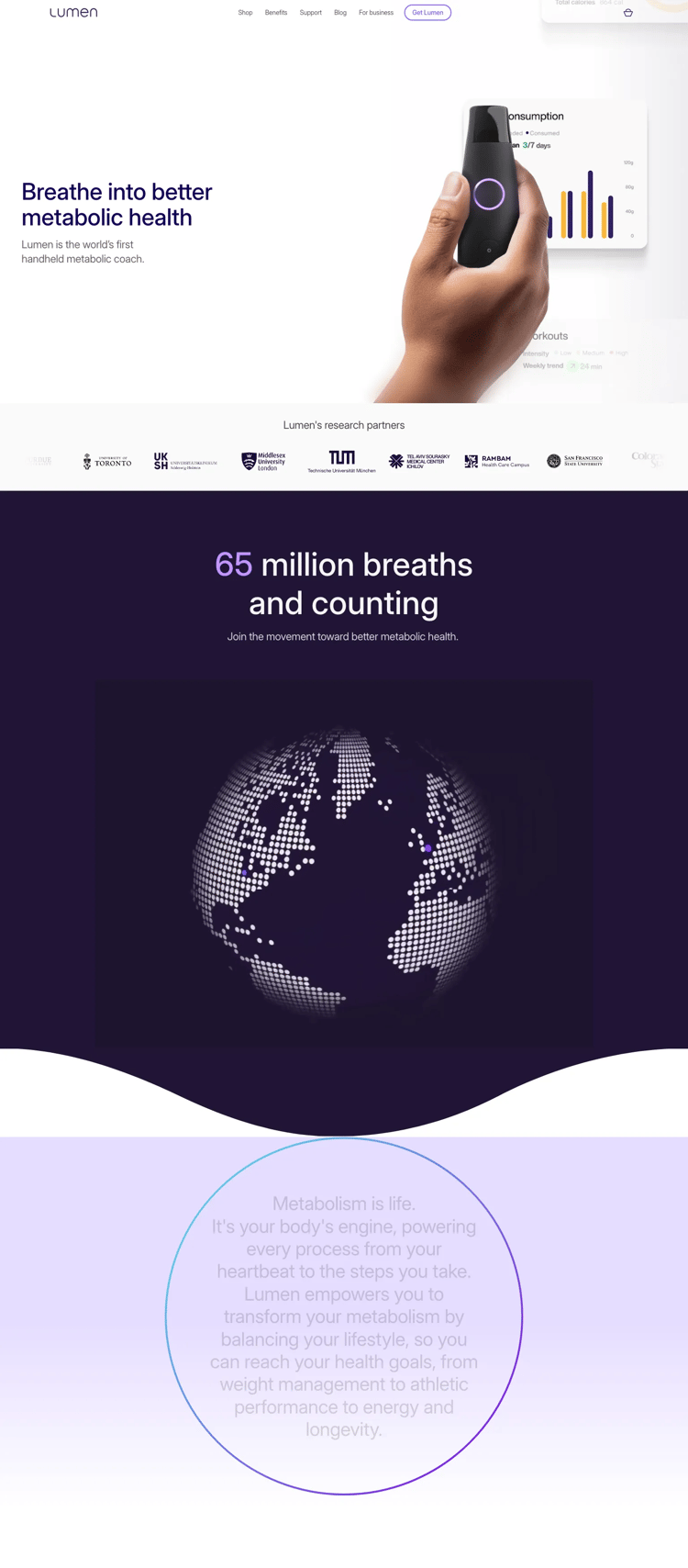 Screenshot 2 of Lumen (Example undefined Health and Wellness Website)
