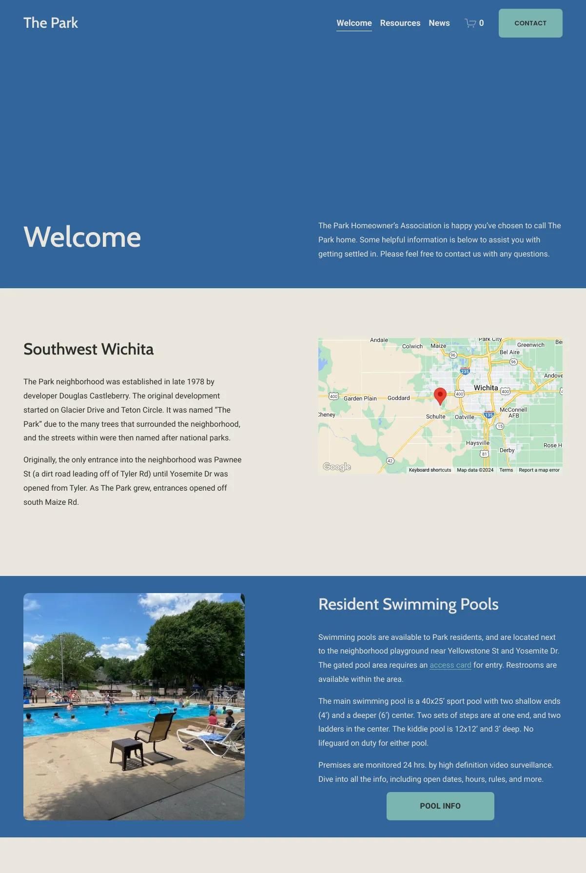 Screenshot 2 of The Park (Example Squarespace HOA Website)