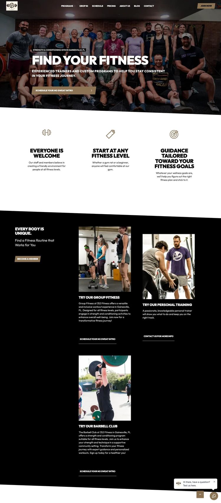 Screenshot 2 of 352 Fitness (Example Webflow Fitness Website)
