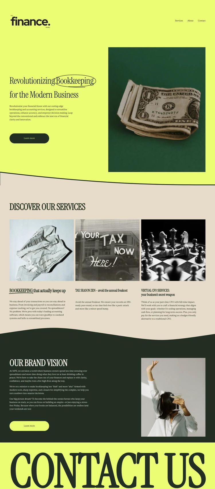 Screenshot 2 of My Finance Studio (Example Squarespace Accountant/Tax Services Website)