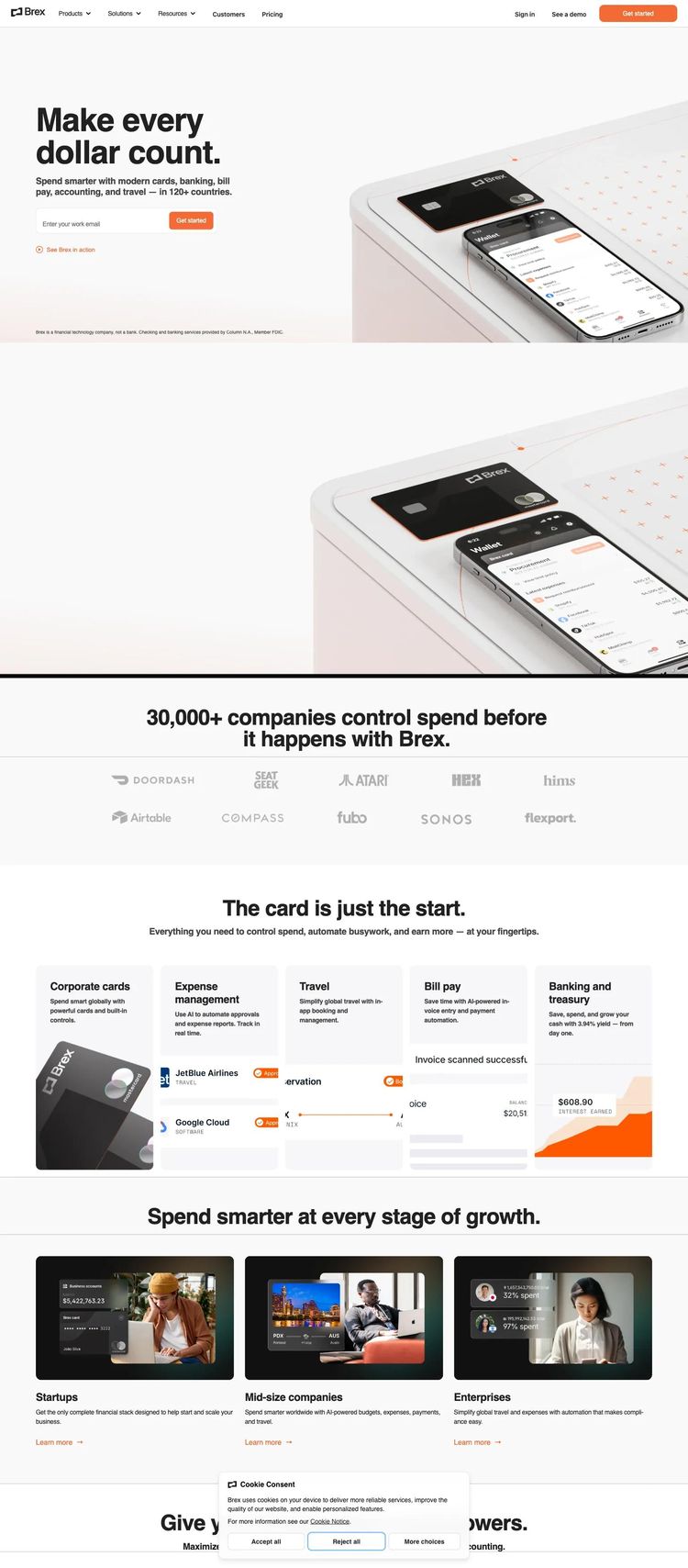 Screenshot 2 of Brex (Example undefined Financial Advisor Website)
