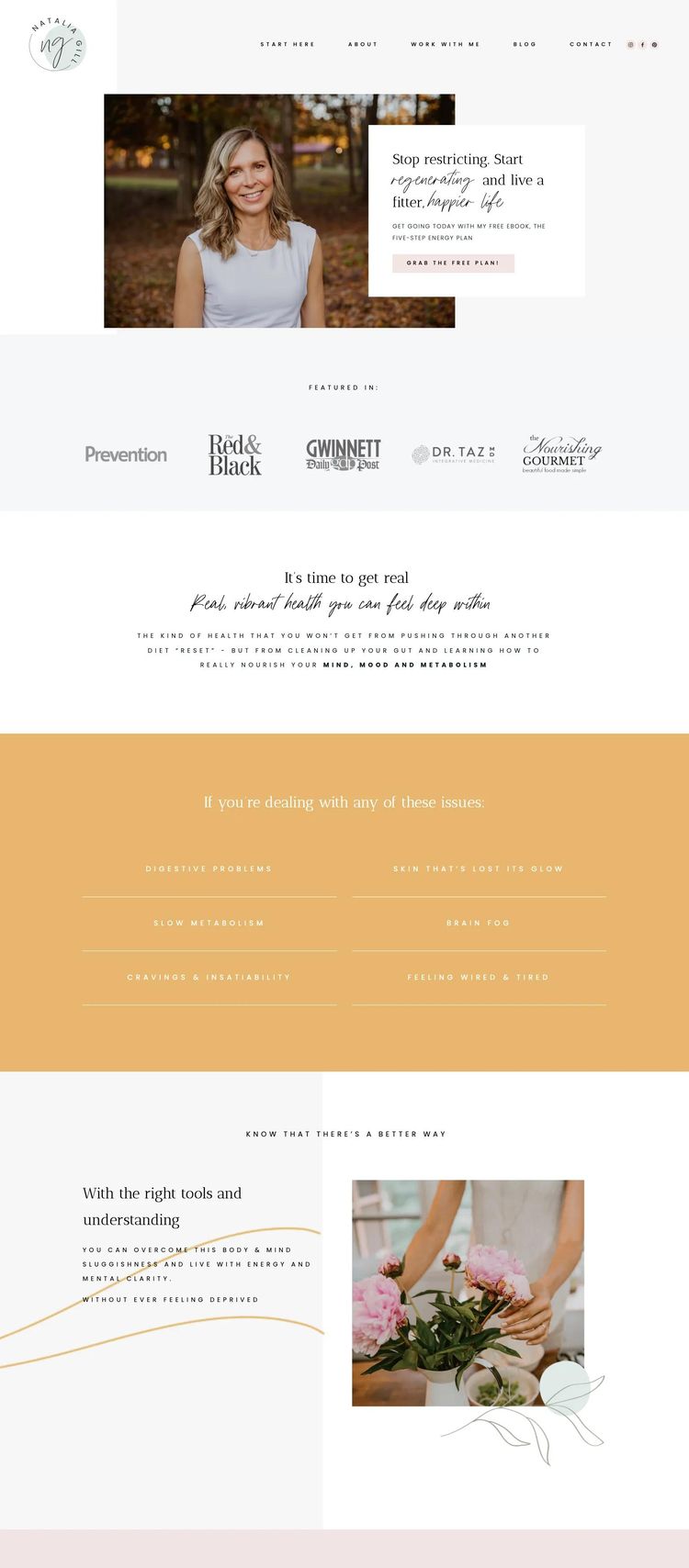 Screenshot 2 of Natalia Gill (Example Squarespace Nutritionist Website)