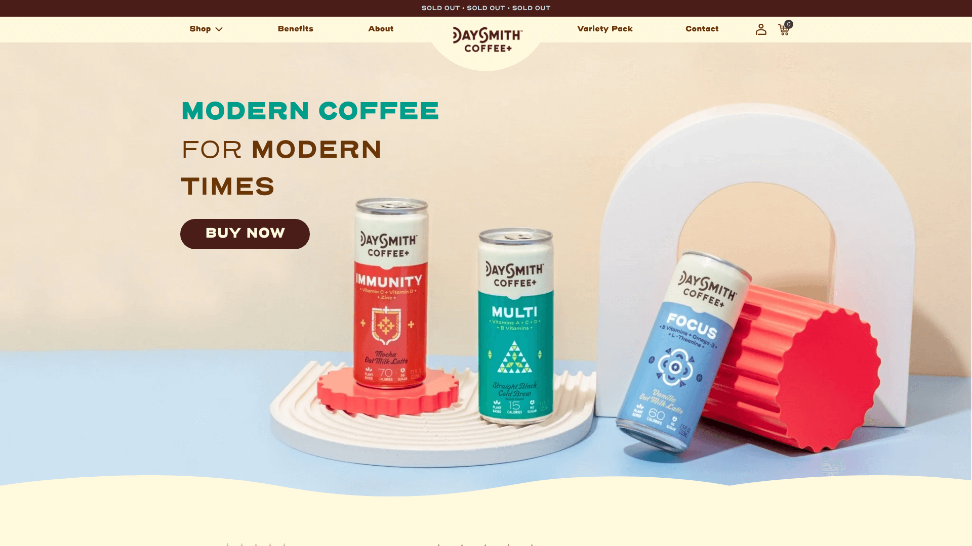 Screenshot of the Daysmith coffee website
