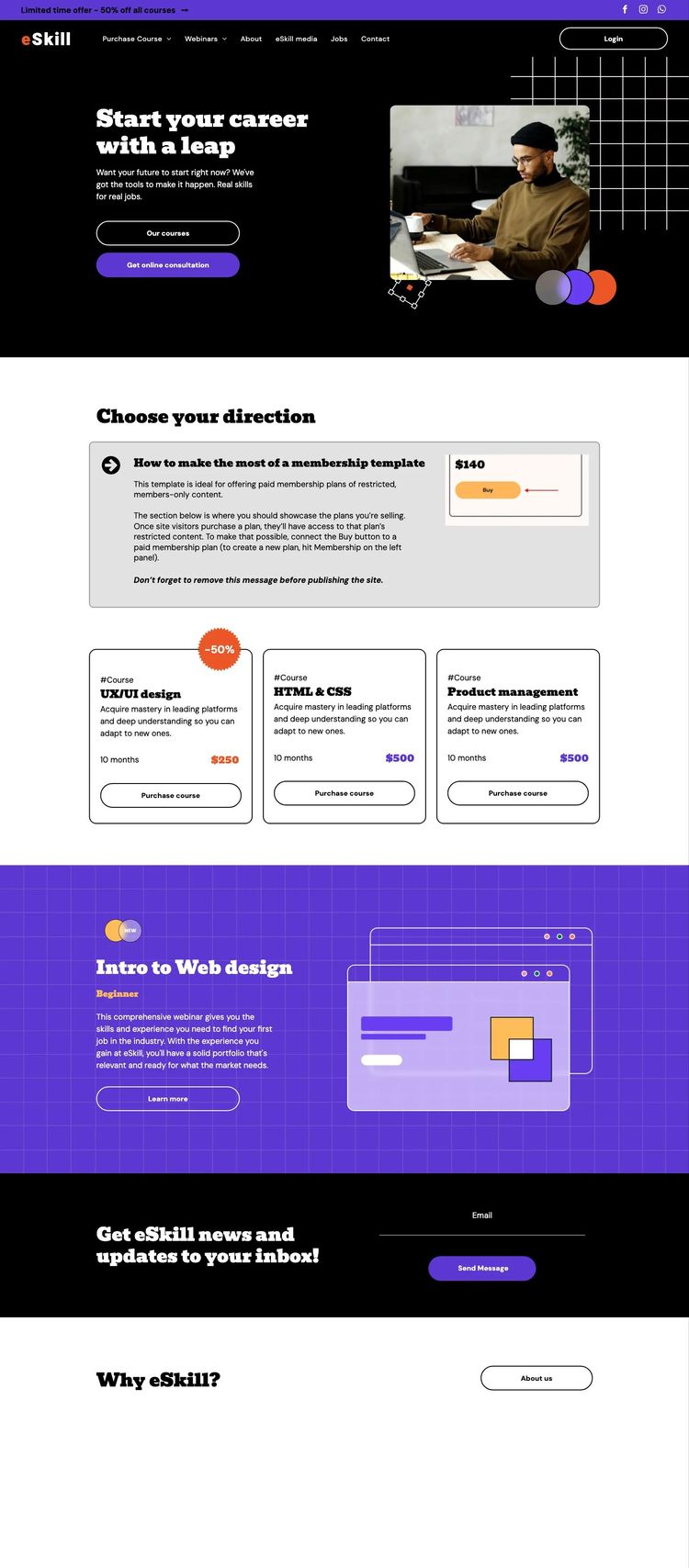 Screenshot 1 of Online Education Template
