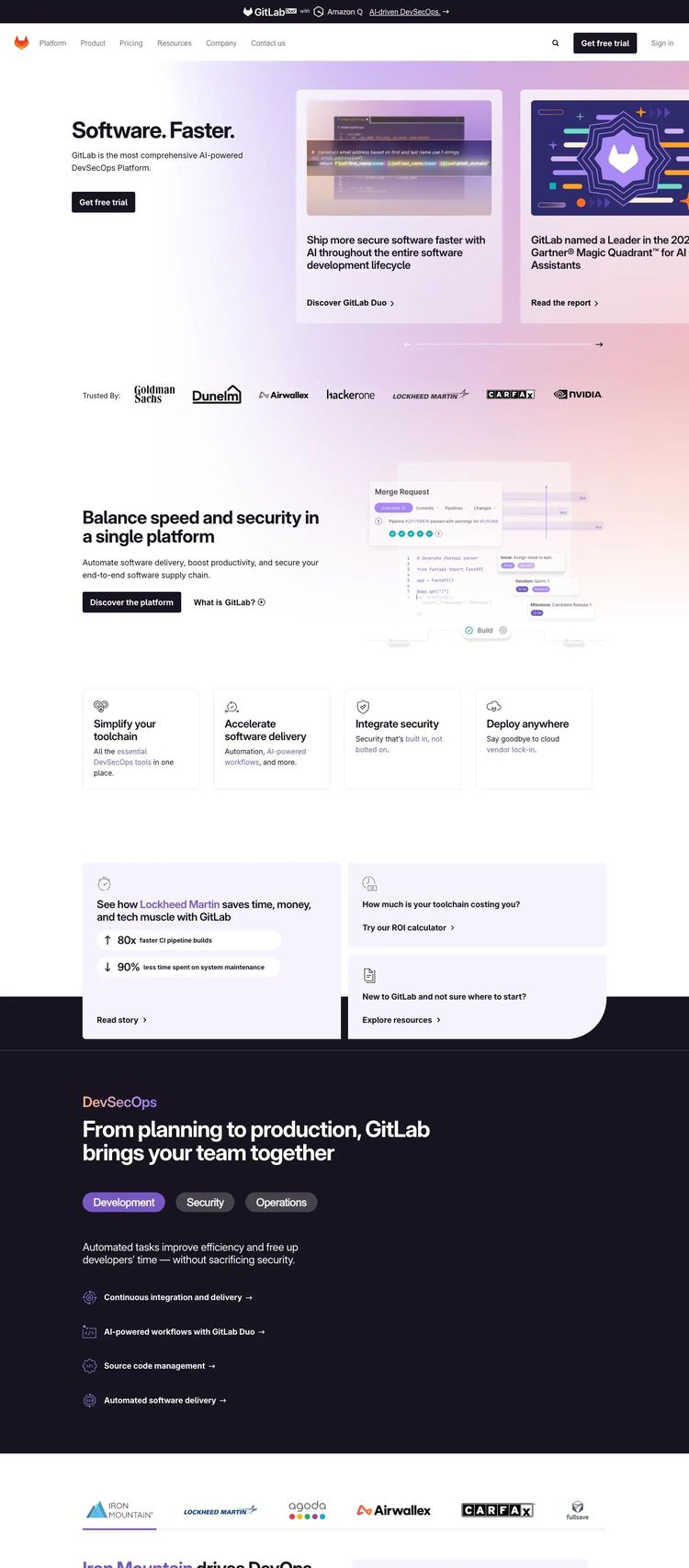 Screenshot 2 of GitLab (Example Vue Software Development Website)