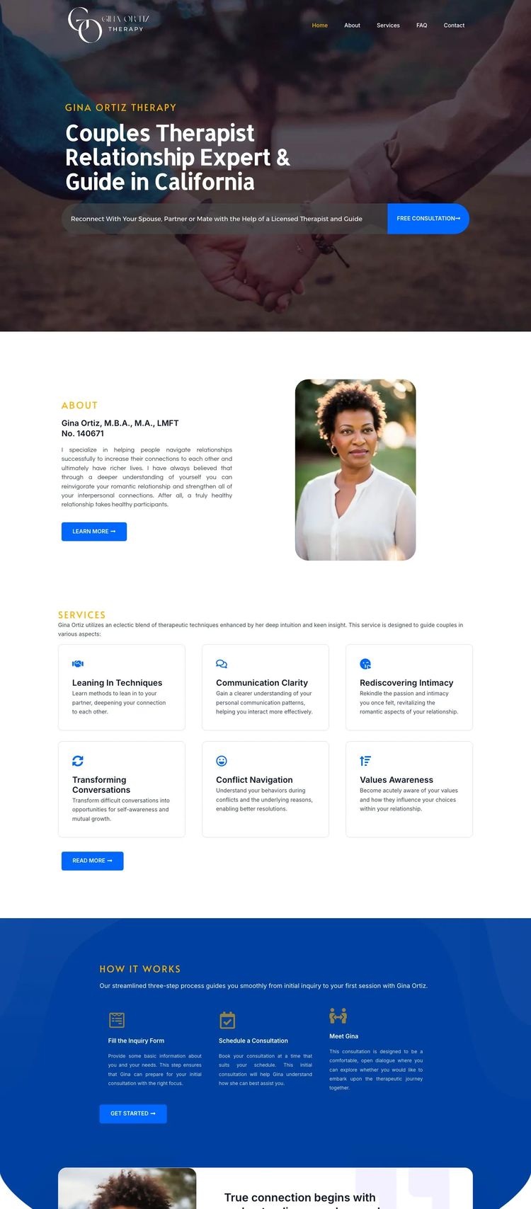 Screenshot 2 of Gina Ortiz Therapy (Example WordPress Therapist Website)