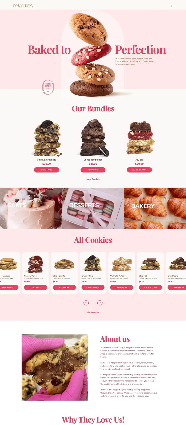 Screenshot 2 of Maky Bakery (Example WordPress Bakery Website)