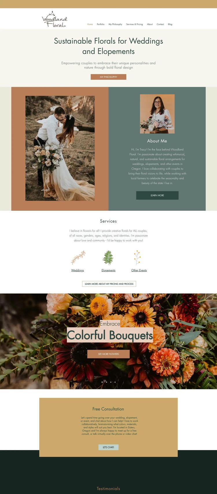 Screenshot 2 of Woodland Floral (Example Wix Florist Website)