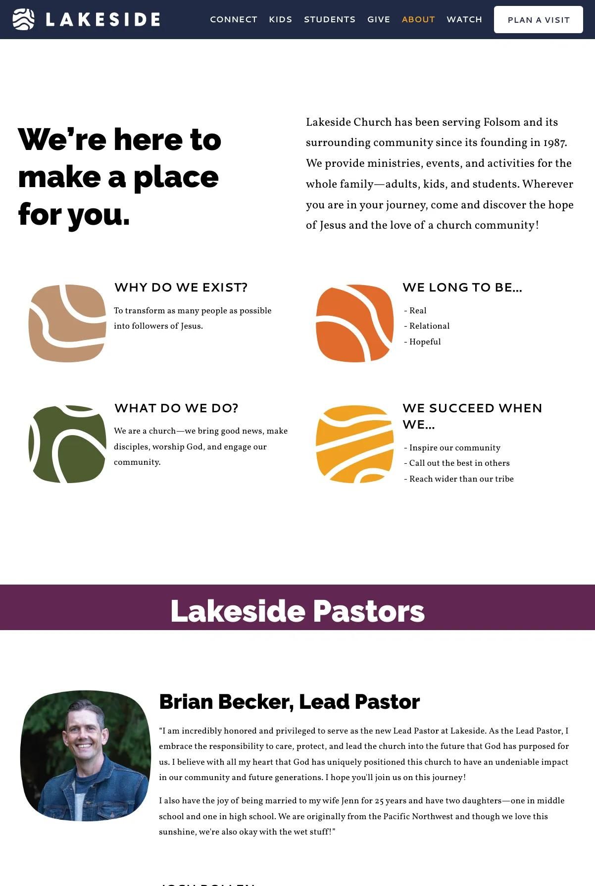 Screenshot 2 of Lakeside Church (Example Squarespace Church Website)