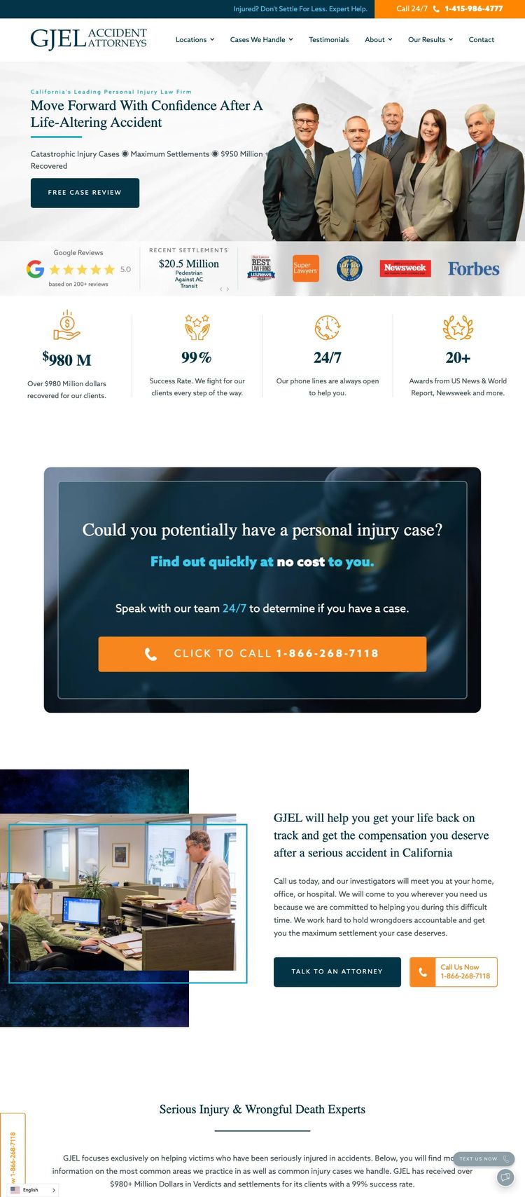 Screenshot 2 of GJEL (Example WordPress Law Firm Website)