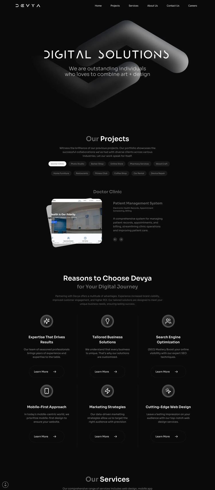 Screenshot 2 of Devya (Example Squarespace Developer Tools Website)