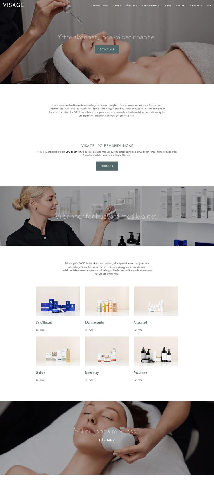 Screenshot 1 of Visage (Example Squarespace Beauty Salon Website)