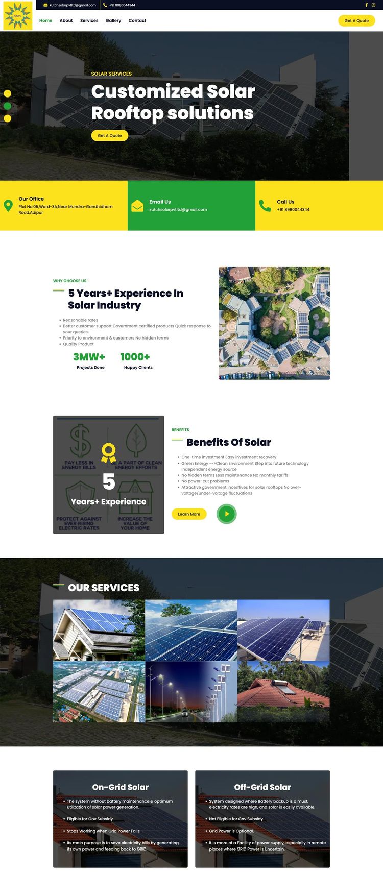Screenshot 2 of Kutch Solar (Example undefined Solar Website)