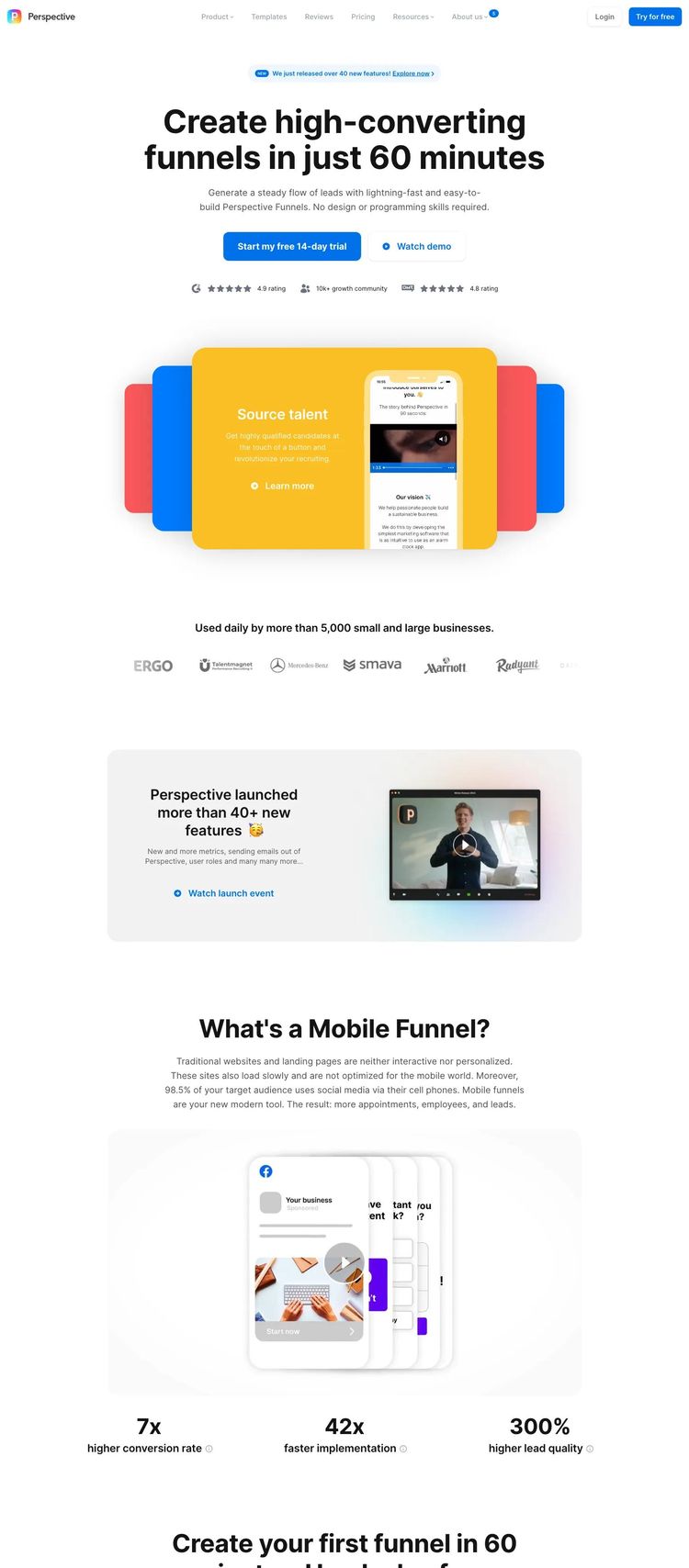 Screenshot 2 of Perspective (Example Webflow Software Development Website)